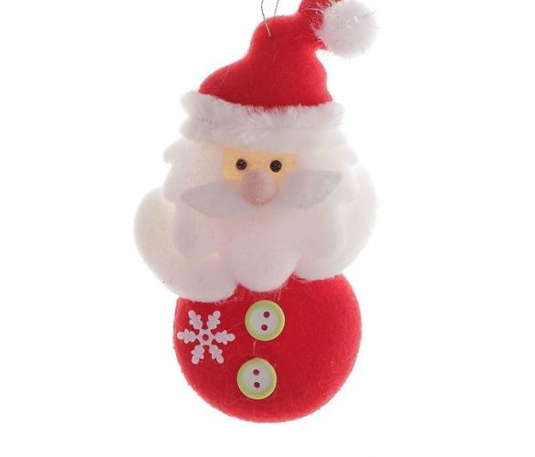 Мягкая ёлочная игрушка Дед Мороз с пуговками
