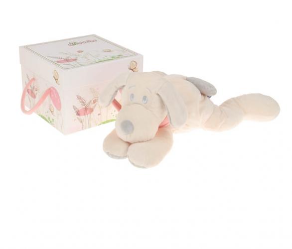 Мягкая игрушка Собака 45 см, цвет белый/розовый AT365211