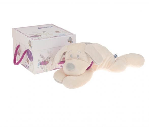Мягкая игрушка Собака 45 см, цвет белый/фиолетовый AT365212