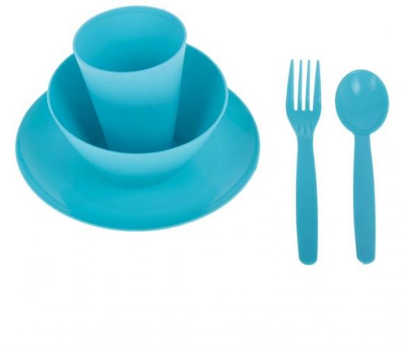 Набор посуды для детей, 5 предметов: тарелка, миска, стакан, ложка и вилка, цвет мандарин
