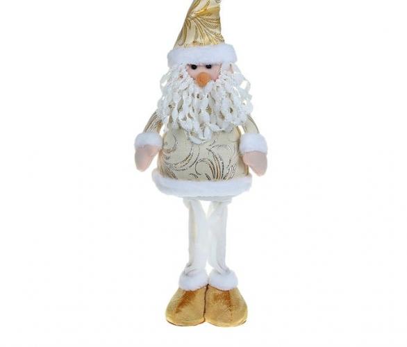 Мягкая игрушка Дед Мороз (узорное золотое платье)