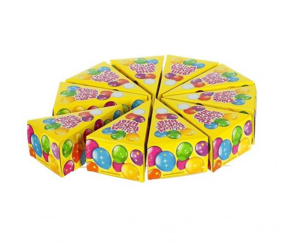 Торт-сюрприз С днём рождения!, шарики, набор 10 кусочков