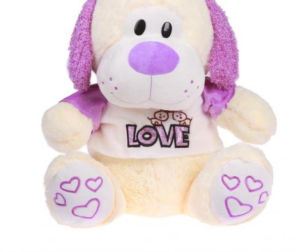 Мягкая игрушка Собака в кофте с вышивкой LOVE №1, 43 см, МИКС