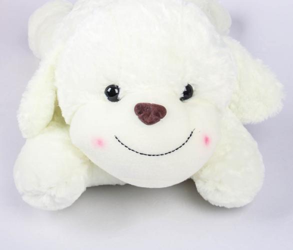 Мягкая игрушка  Собака  белая с бантом. (лежит) 60 см. 938/690