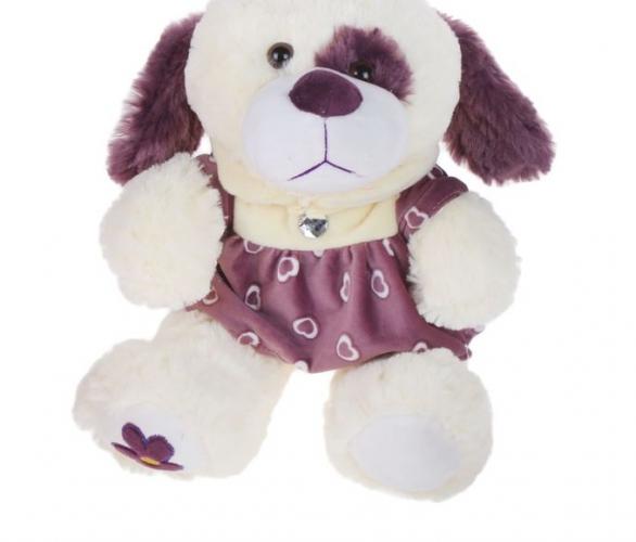 Мягкая игрушка Собака в платье со стразой № 3, цвета МИКС