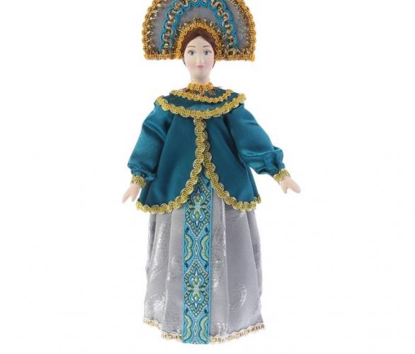 Новогодняя кукла Боярыня в бархатной шубке 30х13 см (АК63)