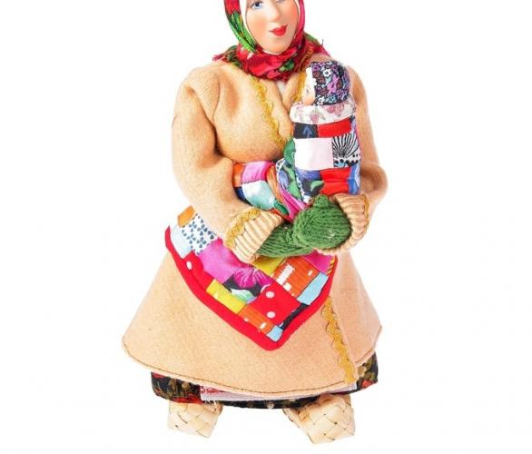 Сувенирная кукла Марья в коротайке с ребёнком, МИКС