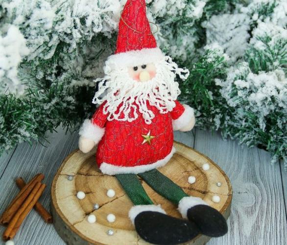 Мягкая игрушка Дед Мороз искорка 8*33 см