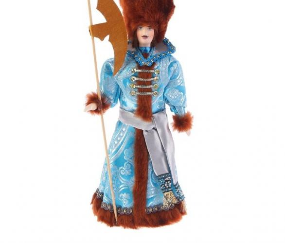 Новогодняя сувенирная кукла Воин в голубом МИКС 30х13 см (АК66)