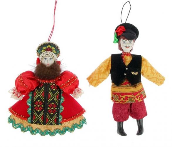 Новогодние куклы Парочка Савелий и Василиса набор из 2-х штук
