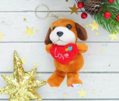 Мягкая игрушка-брелок Love Пёсик с сердцем