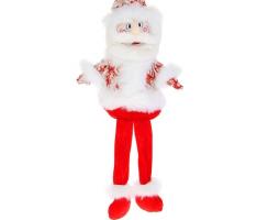 Мягкая игрушка Дед Мороз (красный, кружевной, длинные ножки)