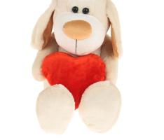Мягкая игрушка Собака Рикки с сердцем 51 см
