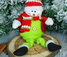 Мягкая игрушка Снеговик в пиджаке 9*30 см