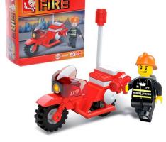 Конструктор Пожарная команда Пожарный мотоцикл, 25 деталей