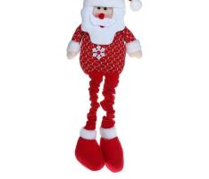 Мягкая игрушка Дед Мороз (красно-белая клеточка, длинные ножки)