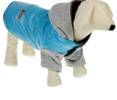 Куртка для собак на флисовом подкладе, размер M (ДС 29 см, ОШ 34 см, ОГ 39 см), голубая