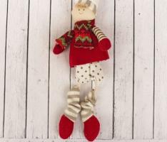 Кукла интерьерная Зимний наряд висячие ножки, виды МИКС