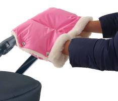 Муфта меховая для коляски и санок, цвет розовый