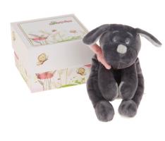 Мягкая игрушка Собака 15 см, цвет серый/розовый AT365202