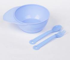 Набор посуды для детей, 5 предметов: тарелка, миска, стакан, ложка и вилка, цвет салатовый