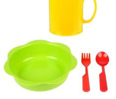 Набор детской посуды «Светофор», 4 предмета: тарелка глубокая 16 см, кружка 200 мл, ложка, вилка, от 6 мес.