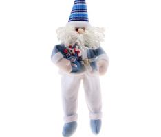 Мягкая игрушка Дед Мороз со сладостями (синий колпак)