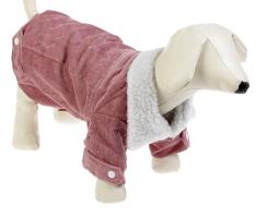 Курточка для собак на меховом подкладе, размер S (ДС 27 см, ОГ 45 см, ОШ 36 см), розовая